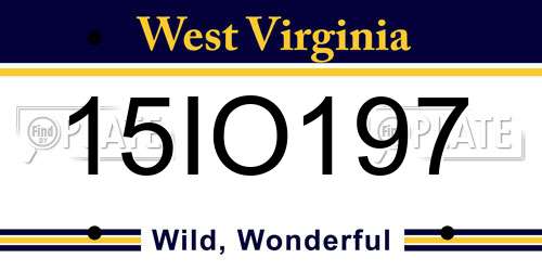 15IO197 West Virginia License Plate