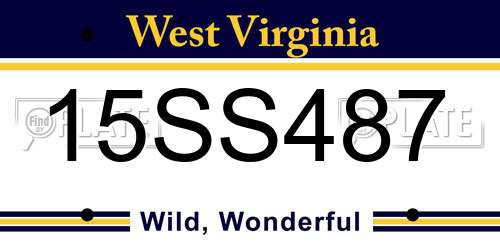 15SS487 West Virginia License Plate