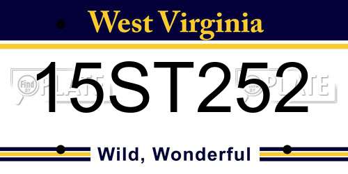 15ST252 West Virginia License Plate
