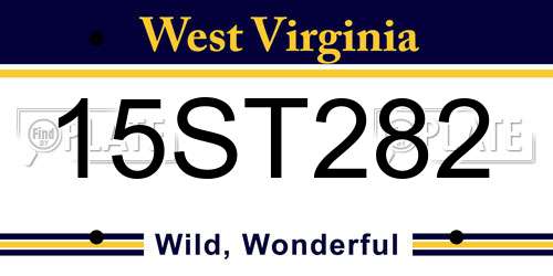 15ST282 West Virginia License Plate