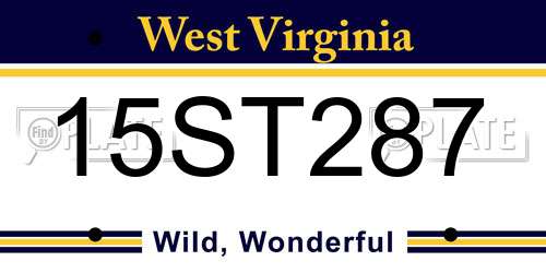 15ST287 West Virginia License Plate