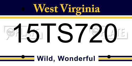 15TS720 West Virginia License Plate