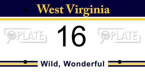 16 West Virginia License Plate