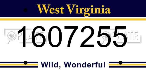 1607255 West Virginia License Plate