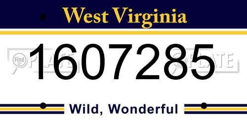 1607285 West Virginia License Plate