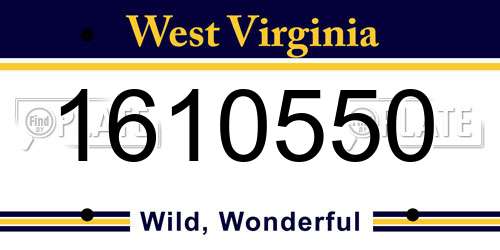 1610550 West Virginia License Plate