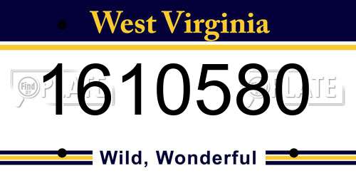 1610580 West Virginia License Plate