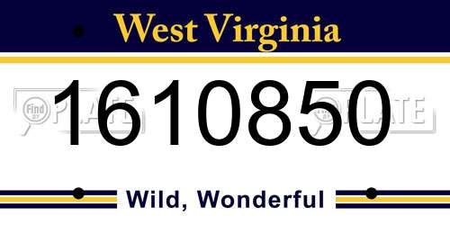 1610850 West Virginia License Plate