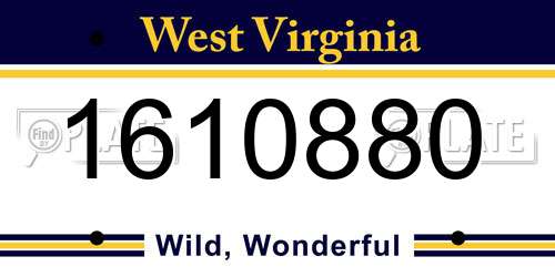 1610880 West Virginia License Plate