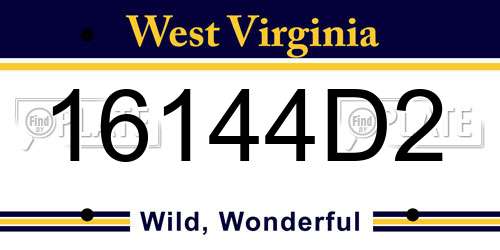 16144D2 West Virginia License Plate