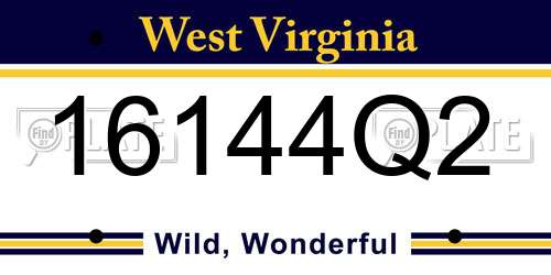 16144Q2 West Virginia License Plate