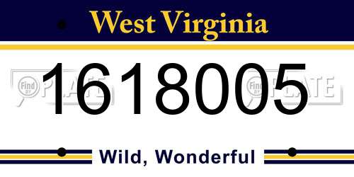 1618005 West Virginia License Plate