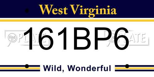 161BP6 West Virginia License Plate