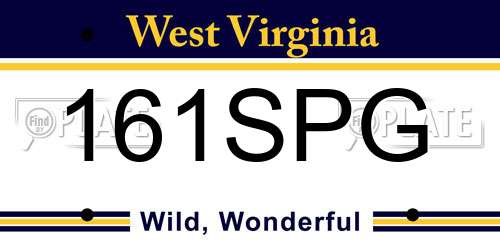 161SPG West Virginia License Plate