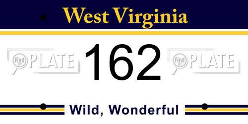 162 West Virginia License Plate