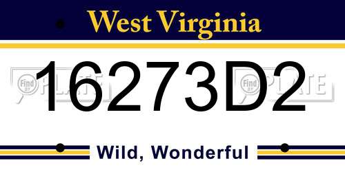 16273D2 West Virginia License Plate