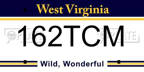 162TCM West Virginia License Plate