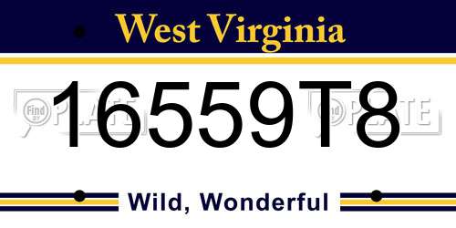 16559T8 West Virginia License Plate