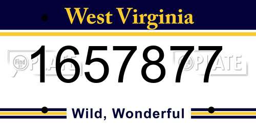1657877 West Virginia License Plate