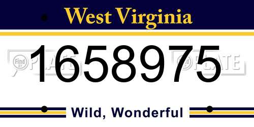 1658975 West Virginia License Plate