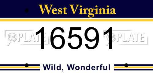 16591 West Virginia License Plate