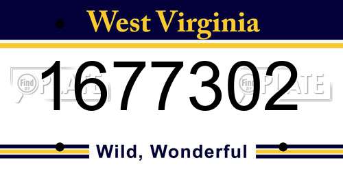 1677302 West Virginia License Plate
