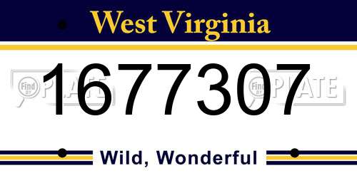 1677307 West Virginia License Plate