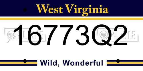 16773Q2 West Virginia License Plate