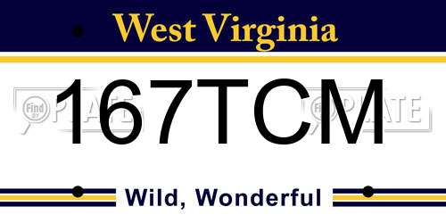 167TCM West Virginia License Plate