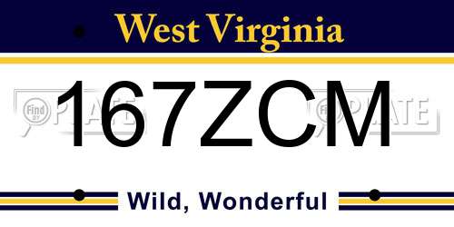 167ZCM West Virginia License Plate