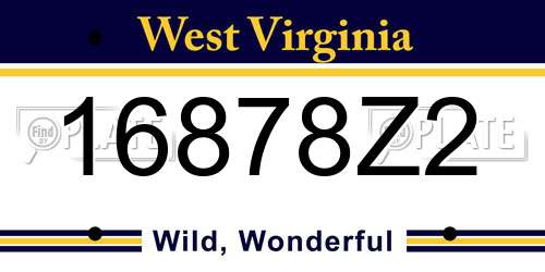 16878Z2 West Virginia License Plate