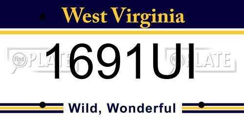 1691UI West Virginia License Plate