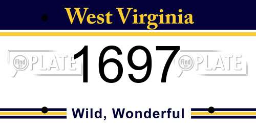 1697 West Virginia License Plate