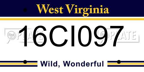 16CI097 West Virginia License Plate