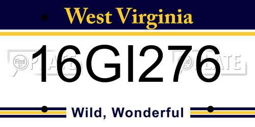 16GI276 West Virginia License Plate