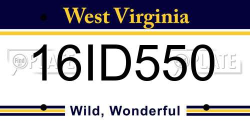 16ID550 West Virginia License Plate