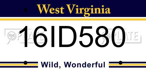 16ID580 West Virginia License Plate
