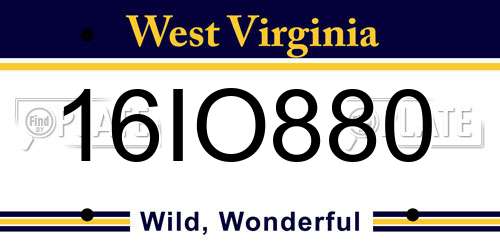16IO880 West Virginia License Plate