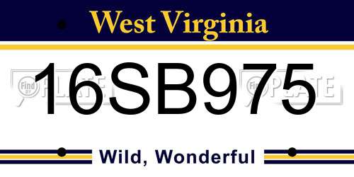 16SB975 West Virginia License Plate