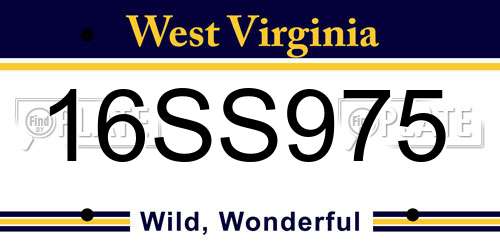 16SS975 West Virginia License Plate