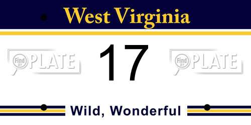 17 West Virginia License Plate