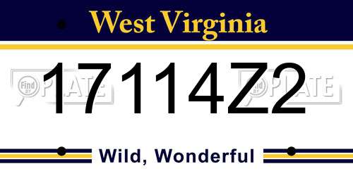 17114Z2 West Virginia License Plate