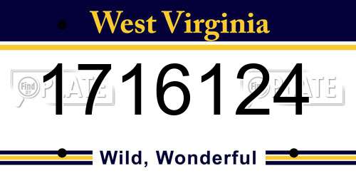 1716124 West Virginia License Plate