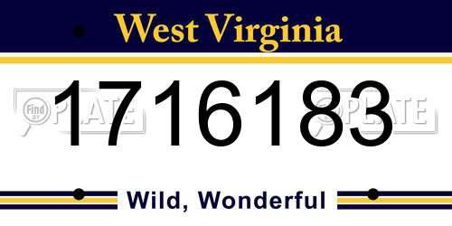 1716183 West Virginia License Plate