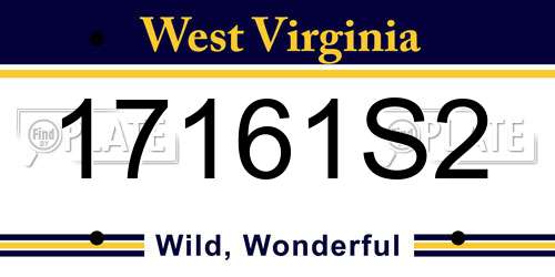 17161S2 West Virginia License Plate