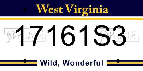 17161S3 West Virginia License Plate
