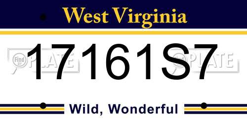 17161S7 West Virginia License Plate