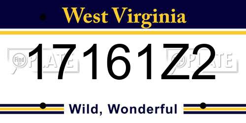 17161Z2 West Virginia License Plate