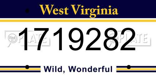 1719282 West Virginia License Plate