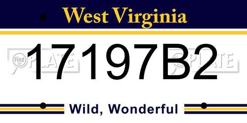 17197B2 West Virginia License Plate